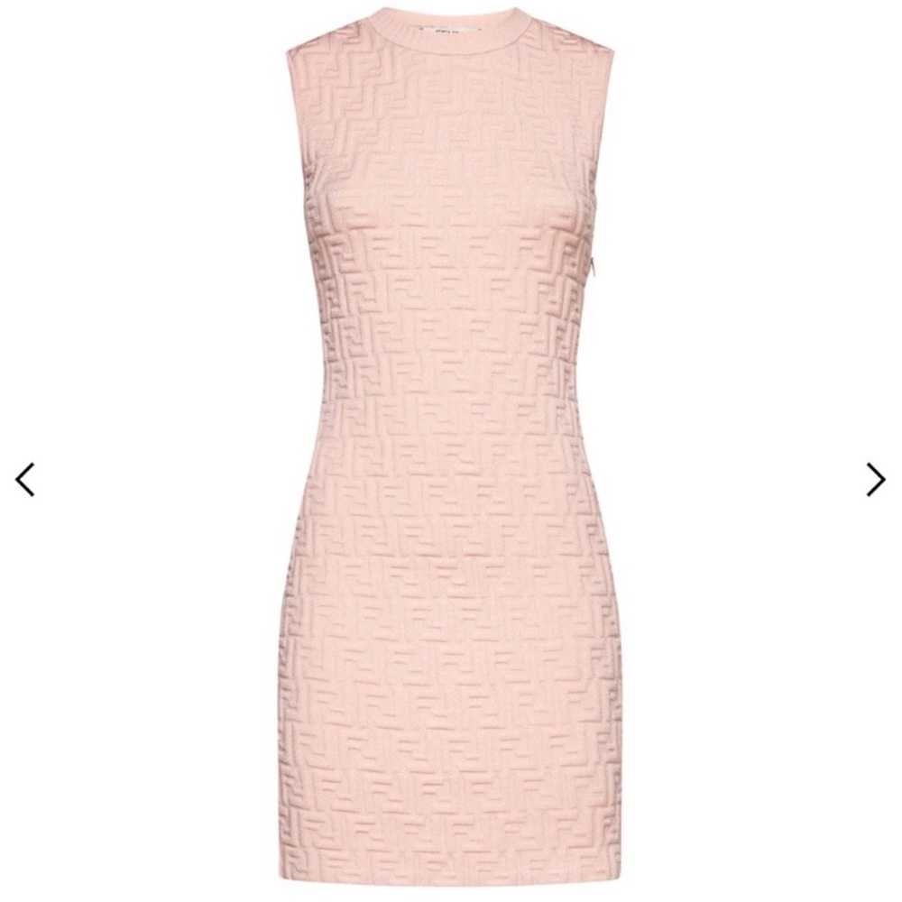 Fendi FF Embossed Pink Dress